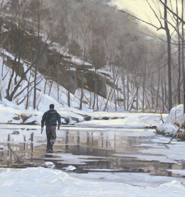 Winter Fly Fisherman Holiday Cards