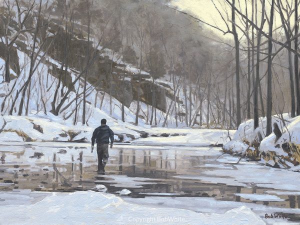 Winter Fly Fisherman Holiday Cards