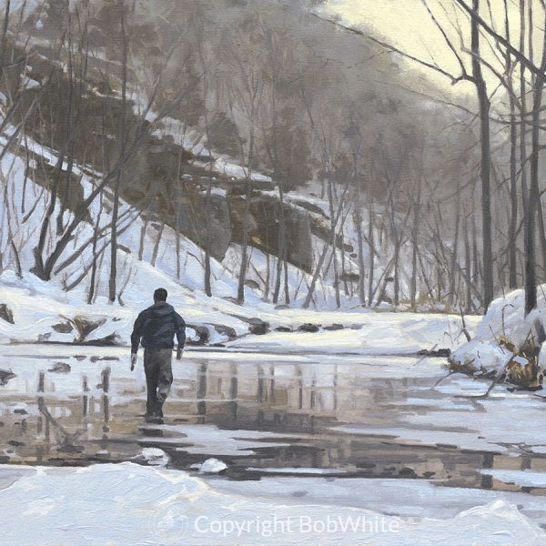 Winter Fly Fisherman Holiday Cards