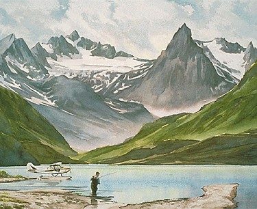 Alone Beneath Lake Kulik Spires Print