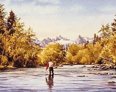 Fishing Down to the Lake Print
