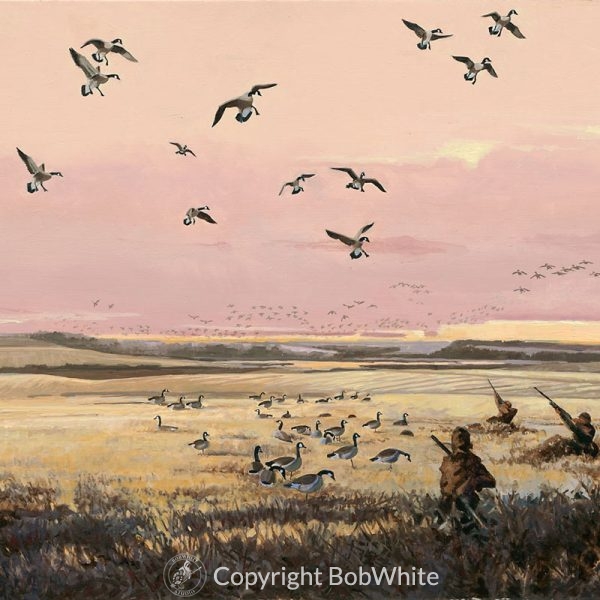 Take Em - Canada Geese Oil Painting