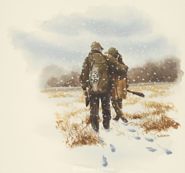 A Winters Tale Bob and Tommy Watercolor Painting