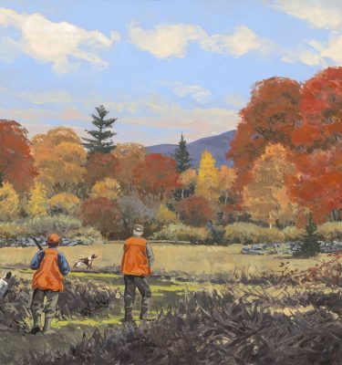 Upland Hunting Oil Painting Into the Day