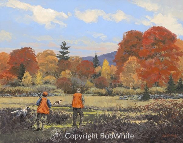 Upland Hunting Oil Painting Into the Day
