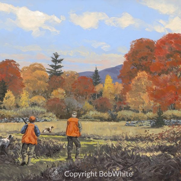 Upland Hunting Oil Painting Into the Day