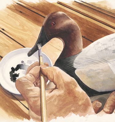 Midwinter Touchup Duck Decoy Painting