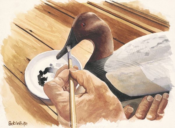 Midwinter Touchup Duck Decoy Painting