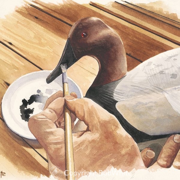 Midwinter Touchup Duck Decoy Painting