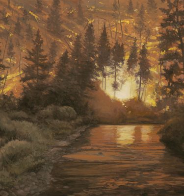 Rebirth Forest Fire Original Oil Painting