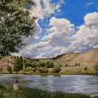 Cloud Dance Over a Small Wyoming River