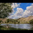 Cloud Dance Over a Small Wyoming River
