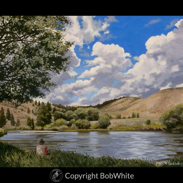 Cloud Dance Over a Small Wyoming River